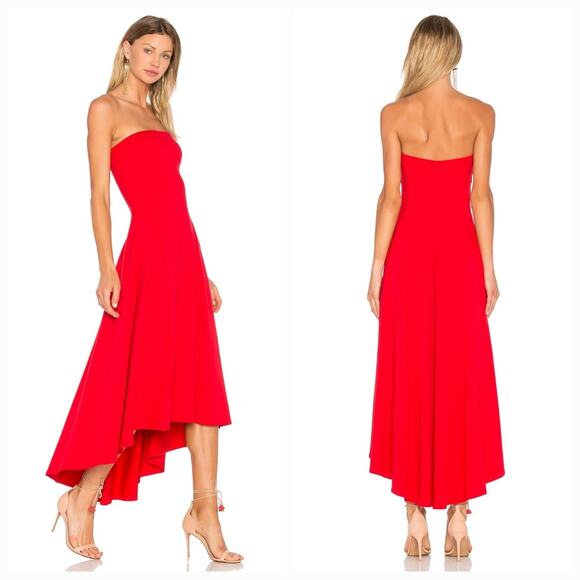 Susana Monaco Dresses & Skirts - Susana Monaco Strapless Hi Low Dress in Perfect Red